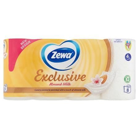 Zewa Toaletný papier "Exclusive", 4 vrstvový, 8 roliek, almond milk, 29434